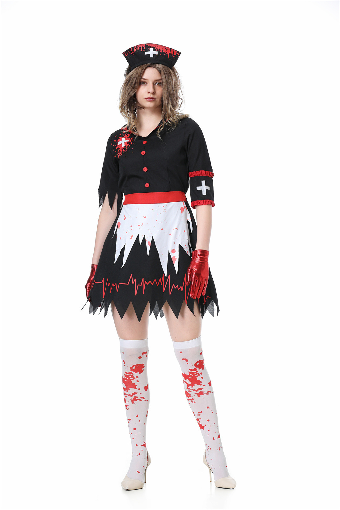 Halloween Horror Vampire Nurse Outfit For Women Carnival Masquerade Party